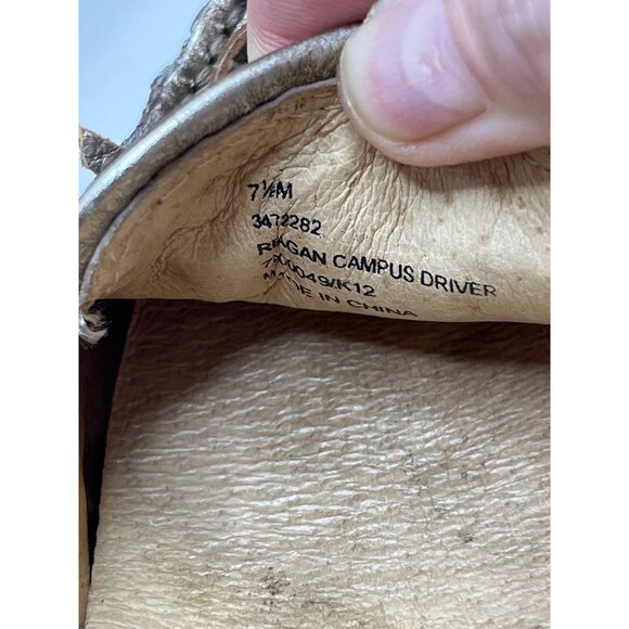 Frye Regan Campus Driver Gold Chrome Metallic Slip-on Leather Loafer Size‎ 7.5 - Picture 8 of 10